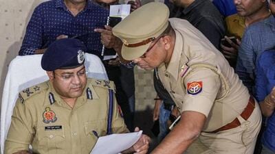 Joint commissioner of police (law and order) Upendra Kumar Agarwal at a media briefing on the murder of gangster Sanjeev Maheshwari alias Jeeva, in Lucknow on Friday. (PTI PHOTO) Joint commissioner of police (law and order) Upendra Kumar Agarwal at a media briefing on the murder of gangster Sanjeev Maheshwari alias Jeeva, in Lucknow on Friday. (PTI PHOTO)