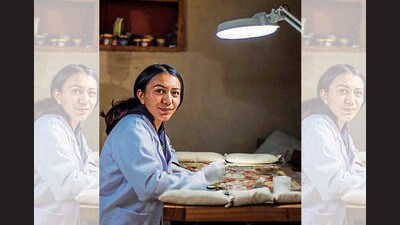 Noor Jahan has quick reflexes and a meticulous eye for detail. They’ve helped her save killer goals at ice hockey matches and save crumbling murals and paintings across Ladakh. Noor Jahan has quick reflexes and a meticulous eye for detail. They’ve helped her save killer goals at ice hockey matches and save crumbling murals and paintings across Ladakh.