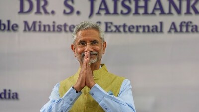 External Affairs Minister S Jaishankar gestures during 'Dialogue with Students' event at the Aryabhatta College of Delhi University, in New Delhi. (PTI) External Affairs Minister S Jaishankar gestures during 'Dialogue with Students' event at the Aryabhatta College of Delhi University, in New Delhi. (PTI)