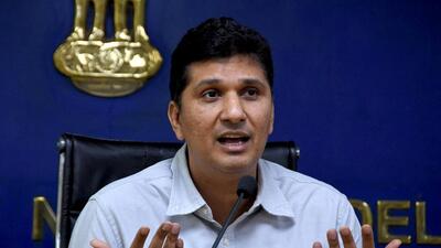 Rajasekhar has been in the eye of the storm since May 13, when services minister Saurabh Bharadwaj divested him of all duties. (ANI) Rajasekhar has been in the eye of the storm since May 13, when services minister Saurabh Bharadwaj divested him of all duties. (ANI)