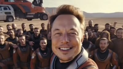 An AI-generated image showing Elon Musk on Mars (Videograb/edmundsplanet) An AI-generated image showing Elon Musk on Mars (Videograb/edmundsplanet)