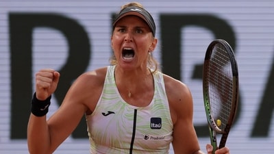 Brazil's Beatriz Haddad Maia reacts after a point as she plays against Poland's Iga Swiatek during their women's singles semi-final match (AFP) Brazil's Beatriz Haddad Maia reacts after a point as she plays against Poland's Iga Swiatek during their women's singles semi-final match (AFP)