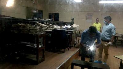 The crime scene in the Sanjeev Maheshwari murder case being examined . (FILE PHOTO) The crime scene in the Sanjeev Maheshwari murder case being examined . (FILE PHOTO)