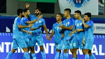 Indian football team during the match against Mongolia (Twitter) Indian football team during the match against Mongolia (Twitter)
