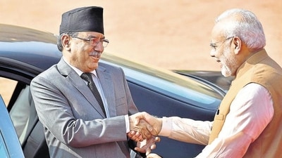 The chaos over buffaloes is but one element of the Nepali Opposition’s dissatisfaction over Prachanda’s Delhi visit. (Ajay Aggarwal/HT)