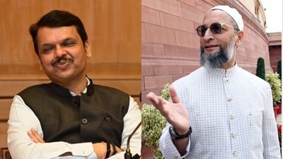 Maharashtra deputy CM Devendra Fadnavis and AIMIM president Asaduddin Owaisi. Maharashtra deputy CM Devendra Fadnavis and AIMIM president Asaduddin Owaisi.
