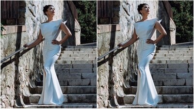 For her appearance, the actress opted for a breathtaking gown from the collection of fashion designer Zeena Zaki, while her styling was skillfully handled by Hitendra Kapopara. (Instagram/@sunnyleone) For her appearance, the actress opted for a breathtaking gown from the collection of fashion designer Zeena Zaki, while her styling was skillfully handled by Hitendra Kapopara. (Instagram/@sunnyleone)