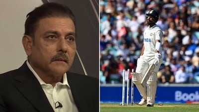 Ravi Shastri was clearly not impressed with Cheteshwar Pujara. (Twitter/Getty)
