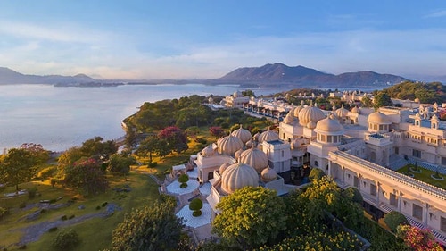 A bird's-eye view of The Oberoi Udaivilas. (All photos courtesy: The Oberoi Udaivilas website) A bird's-eye view of The Oberoi Udaivilas. (All photos courtesy: The Oberoi Udaivilas website)