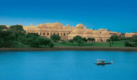 The Oberoi Udaivilas is located on the banks of Lake Pichola. The Oberoi Udaivilas is located on the banks of Lake Pichola.