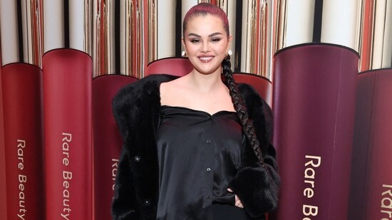 Selena Gomez celebrates the launch of Rare Beauty's Soft Pinch Tinted Lip Oil Collection on March 29, 2023 in New York City (Photo by Cindy Ord / GETTY IMAGES NORTH AMERICA / Getty Images via AFP) (Getty Images via AFP)