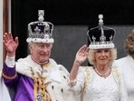 Britain's King Charles III and Queen Camilla wave to the crowds from the balcony of Buckingham Palace. Britain's King Charles III and Queen Camilla wave to the crowds from the balcony of Buckingham Palace.