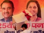 An NCP carries a chair during the party's foundation day celebrations in New Delhi, Saturday, June 10, 2023. During the programme NCP chief Sharad Pawar announced Supriya Sule and Praful Patel as working presidents of the party.