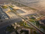A visual representation of the final look of under-construction Navi Mumbai International Airport.