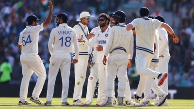 ICC World Test Championship Final: Indian players celebrate the wicket of Travis Head (Action Images via Reuters)