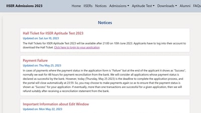 IISER 2023 admit card releasing today at iiseradmission.in IISER 2023 admit card releasing today at iiseradmission.in
