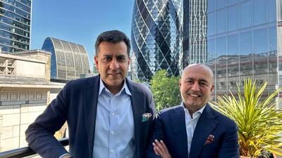 Nitin Rakesh, CEO & MD, and Anurag Bhatia, head of Europe, at Mphasis. (Vishal Mathur / HT Photo)
