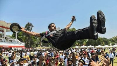On Saturday, a total of 374 cadets, including 42 from foreign countries, successfully passed out from the portals of IMA (Virender Singh Negi)