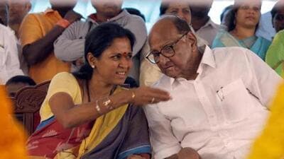 Supriya Sule and Sharad Pawar. (File)