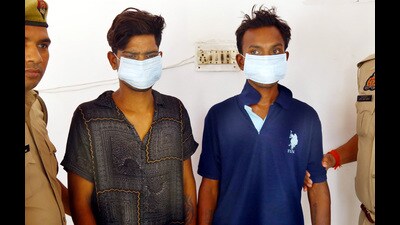 The two suspects in custody. (Sakib Ali/HT Photo) The two suspects in custody. (Sakib Ali/HT Photo)