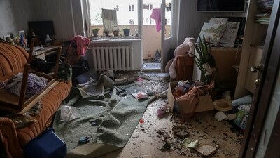 A view shows destroyed room in an apartment building damaged by a Russian drone strike, amid Russia's attack on Ukraine, in Odesa, Ukraine June 10. (REUTERS)
