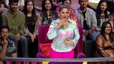 Archana Puran Singh in a still from the promo for the upcoming episode of The Kapil Sharma Show. Archana Puran Singh in a still from the promo for the upcoming episode of The Kapil Sharma Show.
