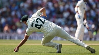 Shubman Gill was caught by Cameron Green at gully off Scott Boland's bowling.