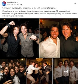 Images created by an artist on Tom Cruise's stunt doubles using Midjourney. (Ong Hui Woo)