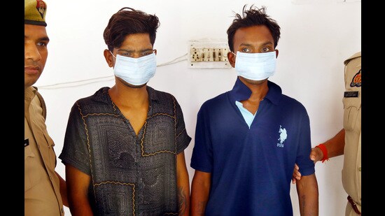 The two suspects in custody. (Sakib Ali/HT Photo)