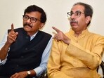 Shiv Sena (UBT) chief Uddhav Thackeray with party leader Sanjay Raut during a press conference. Shiv Sena (UBT) chief Uddhav Thackeray with party leader Sanjay Raut during a press conference.