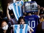 Chinese fans of Argentina’s Lionel Messi wait for his arrival at a hotel ahead of International Friendly match between Argentina's national football team and Australia national football team in Beijing.