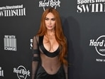US actress Megan Fox arrives for the 2023 Sports Illustrated swimsuit issue launch party at Hard Rock Hotel Times Square in New York City on May 18, 2023. (Photo by ANGELA WEISS / AFP)