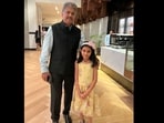 Anand Mahindra and Rhea posing for the camera. Anand Mahindra and Rhea posing for the camera.