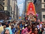 International Society for Krishna Consciousness (ISKCON) organized the grand Jagannath Rathyatra in New York City. International Society for Krishna Consciousness (ISKCON) organized the grand Jagannath Rathyatra in New York City.
