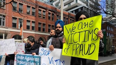 Former Indian students, facing deportation from Canada over fake documents, protest.