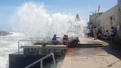 "It is very likely to move nearly northwards till Wednesday morning, then move north-northeastwards and cross Saurashtra and Kutch and adjoining Pakistan coasts between Mandvi (Gujarat) and Karachi (Pakistan) around noon of 15th June as a very severe cyclonic storm with a maximum sustained wind speed of 125-135 kmph gusting to 150 kmph," the Met Department said. (ANI) "It is very likely to move nearly northwards till Wednesday morning, then move north-northeastwards and cross Saurashtra and Kutch and adjoining Pakistan coasts between Mandvi (Gujarat) and Karachi (Pakistan) around noon of 15th June as a very severe cyclonic storm with a maximum sustained wind speed of 125-135 kmph gusting to 150 kmph," the Met Department said. (ANI)