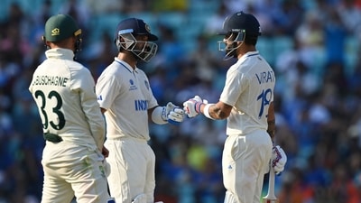 Ajinkya Rahane (L) and Virat Kohli during Day 4 of the WTC Final (AFP) Ajinkya Rahane (L) and Virat Kohli during Day 4 of the WTC Final (AFP)
