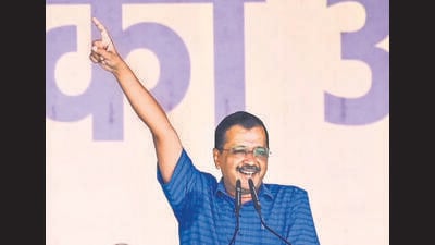 Chief minister Arvind Kejriwal at Delhi's Ramlila Maidan on Sunday. (Sanchit Khanna/HT Photo) Chief minister Arvind Kejriwal at Delhi's Ramlila Maidan on Sunday. (Sanchit Khanna/HT Photo)