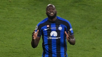 Inter Milan's Belgian forward #90 Romelu Lukaku reacts after missing an opportunity during the UEFA Champions League final football match (AFP) Inter Milan's Belgian forward #90 Romelu Lukaku reacts after missing an opportunity during the UEFA Champions League final football match (AFP)