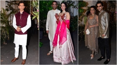 Hrithik Roshan and Rajkummar Rao-Patralekhaa attend Madhu Mantena and Ira Trivedi's mehendi ceremony. (HT Photo/Varinder Chawla) Hrithik Roshan and Rajkummar Rao-Patralekhaa attend Madhu Mantena and Ira Trivedi's mehendi ceremony. (HT Photo/Varinder Chawla)