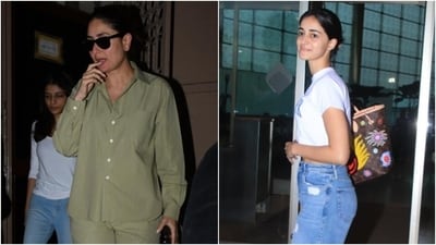 Kareena Kapoor and Ananya Panday opt for no-makeup look and comfy fits. (HT Photo/Varinder Chawla) Kareena Kapoor and Ananya Panday opt for no-makeup look and comfy fits. (HT Photo/Varinder Chawla)