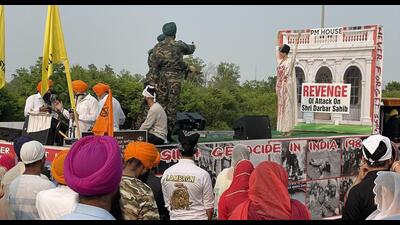 The depiction of the assassination of late Indian Prime Minister Indira Gandhi at an event in the Greater Toronto Area in Canada which has infuriated New Delhi. (Supplied photo) The depiction of the assassination of late Indian Prime Minister Indira Gandhi at an event in the Greater Toronto Area in Canada which has infuriated New Delhi. (Supplied photo)