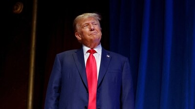 Former U.S. President and Republican presidential candidate Donald Trump attends the North Carolina Republican Party convention in Greensboro, North Carolina, U.S. June 10, 2023. (REUTERS)