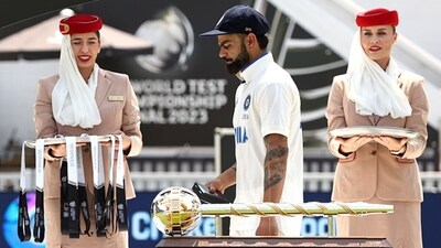 Virat Kohli of India walks past the ICC World Test Championship Mace. (Getty) Virat Kohli of India walks past the ICC World Test Championship Mace. (Getty)
