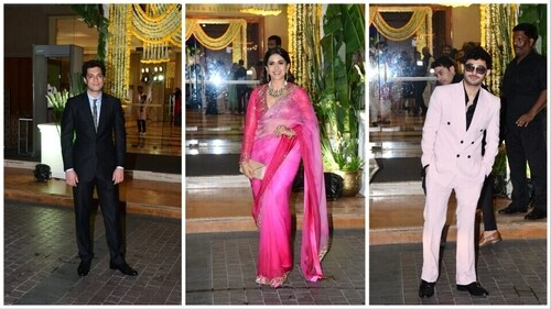 Junaid Khan, Sonali Kulkarni, Carry Minati at the reception. Junaid Khan, Sonali Kulkarni, Carry Minati at the reception.