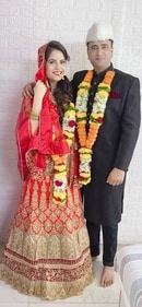 Gehana Vasisth and Faizan Ansari as bride and groom. Gehana Vasisth and Faizan Ansari as bride and groom.