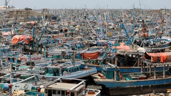 High waves were observed at Tithal Beach in Gujarat's Valsad, a coastal city on the Arabian Sea on Saturday.(REUTERS)