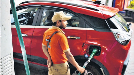 Petrol and diesel rates went up in Punjab by 93 paise and 89 paise per litre, respectively, for retail customers on Sunday after the state government revised the value added tax (VAT) on fuel. (PTI)