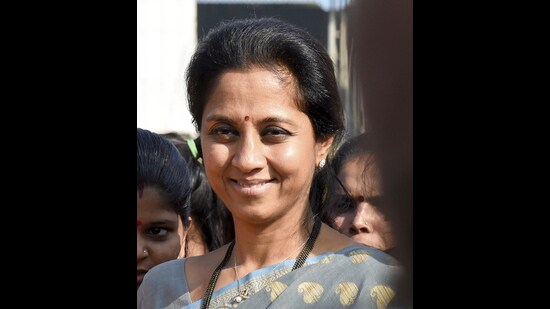 Sule sought to bring attention towards her performance in the Lok Sabha while implying that her promotion was done on merit. (HT PHOTO)
