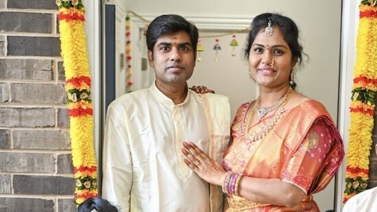 Srinivasrao Alaparthi with his wife Supraja. (AmericanKahani.com)
